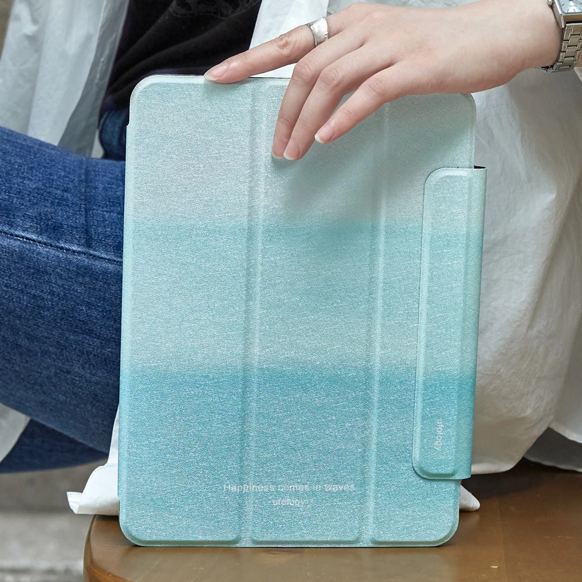 Sea Blue iPad Case - Image 4